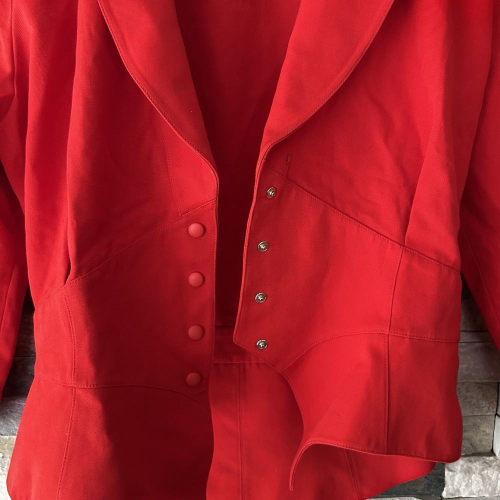 Thierry Mugler 1988 Les Infernales Runway Red Blazer Size 40 - Picture 5 of 10